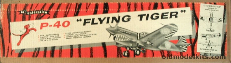 Enterprise P-40 Flying Tiger - 28 inch Wingspan Scale Control Line Gas Airplane, 962-995 plastic model kit